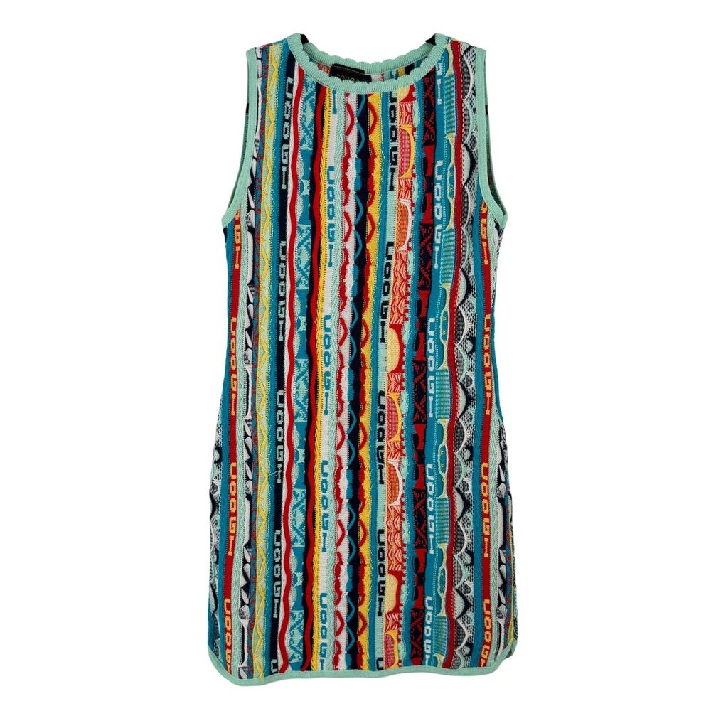 Coogi Australia Basics 3D Knit Sleeveless Dress Multi-Color XXL Vintage Style